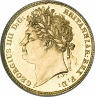 (№1823km689) Монета Великобритания 1823 год frac12; Sovereign (Георг IV)